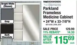 Menards Parkland Frameless Medicine Cabinet offer