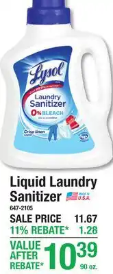 Menards Liquid Laundry Sanitizer offer