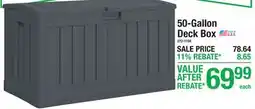 Menards 50-Gallon Deck Box offer