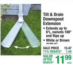 Menards Tilt & Drain Downspout Extension offer