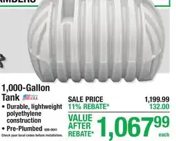 Menards 1,000-Gallon SEPTIC TANKS offer