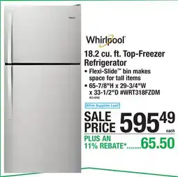 Menards 18.2 cu. ft. Top-Freezer Refrigerator offer
