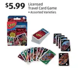 Aldi Licensed Travel Card Game offer