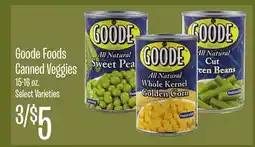 Jewel-Osco Goode Foods Canned Veggies offer