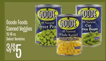 Jewel-Osco Goode Foods Canned Veggies offer