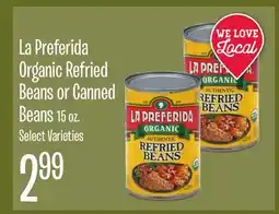 Jewel-Osco La Preferida Organic Refried Beans or Canned Beans offer