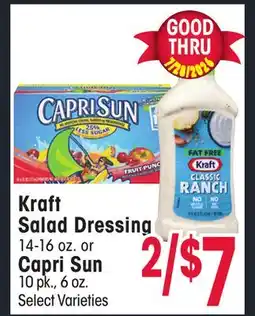 Jewel-Osco Kraft Salad Dressing 14-16 oz. or Capri Sun 10 pk., 6 oz offer