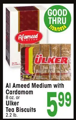 Jewel-Osco Al Ameed Medium with Cardamom 8 oz. or Ulker Tea Biscuits 2.2 lb offer