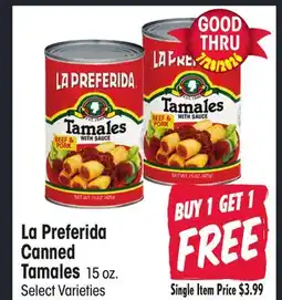 Jewel-Osco La Preferida Canned Tamales offer