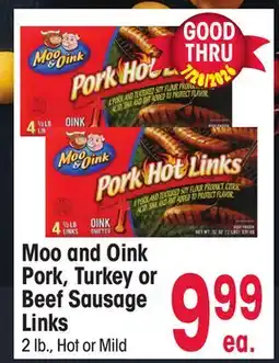 Jewel-Osco Moo and Oink Pork, Turkey or Beef Sausage Links offer