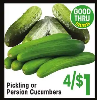 Jewel-Osco Pickling or Persian Cucumbers offer