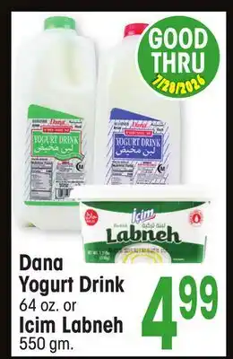 Jewel-Osco Dana Yogurt Drink 64 oz. or Icim Labneh 550 gm offer