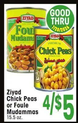 Jewel-Osco Ziyad Chick Peas or Foule Mudammas offer