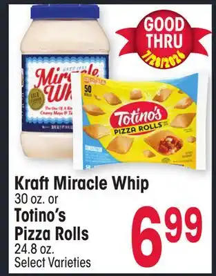 Jewel-Osco Kraft Miracle Whip 30 oz. or Totino's Pizza Rolls 24.8 oz offer