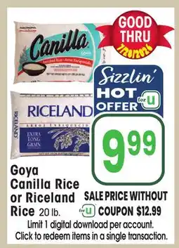 Jewel-Osco Goya Canilla Rice or Riceland Rice offer