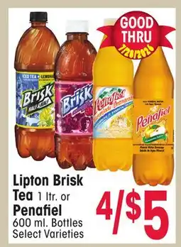 Jewel-Osco Lipton Brisk Tea 1 ltr. or Penafiel 600 ml. Bottles offer