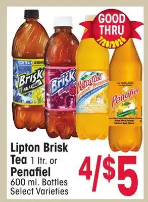 Jewel-Osco Lipton Brisk Tea 1 ltr. or Penafiel 600 ml. Bottles offer