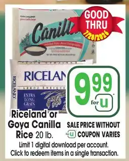 Jewel-Osco Riceland or Goya Canilla Rice offer