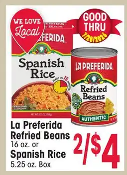 Jewel-Osco La Preferida Refried Beans 16 oz. or Spanish Rice 5.25 oz. Box offer