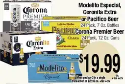 Big Saver Foods Modelito Especial, Coronita Extra or Pacifico Beer offer