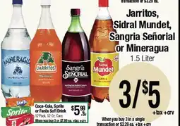 Big Saver Foods Jarritos, Sidral Mundet, Sangria Señorial or Mineragua offer