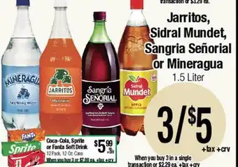 Big Saver Foods Jarritos, Sidral Mundet, Sangria Señorial or Mineragua offer