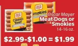 Living Fresh Market Oscar Mayer Meat Dogs or Smokies offer
