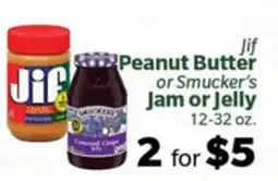 Living Fresh Market Jif Peanut Butter or Smucker's Jam or Jelly offer