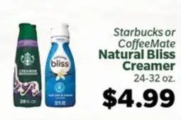 Living Fresh Market Starbucks or CoffeeMate Natural Bliss Creamer offer