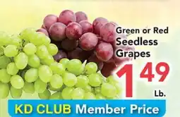 Eurofresh Market Green or Red Seedless Grapes offer
