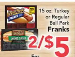 Eurofresh Market 15 oz. Turkey or Regular Ball Park Franks offer