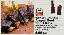 Sunset Foods USDA Choice Certified Angus Beef Short Ribs offer