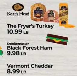 Sunset Foods Boar's Head The Fryer's Turkey, Smokemaster Black Forest Ham, Vermont Cheddar offer
