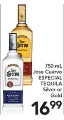 Pete's Fresh Market 750 mL Jose Cuervo ESPECIAL TEQUILA Silver or Gold offer