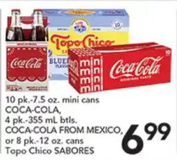 Pete's Fresh Market COCA-COLA FROM MEXICO, or 8 pk.-12 oz. cans Topo Chico Sabores offer