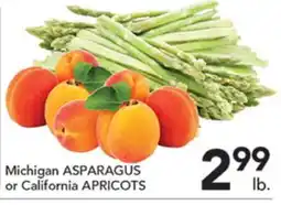 Pete's Fresh Market Michigan ASPARAGUS or California APRICOTS offer