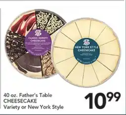Pete's Fresh Market 40 oz. Father's Table CHEESECAKE offer