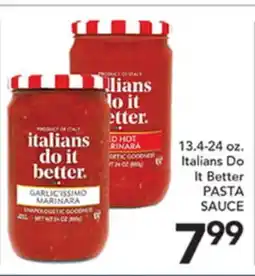 Pete's Fresh Market Italians Do It Better PASTA SAUCE offer