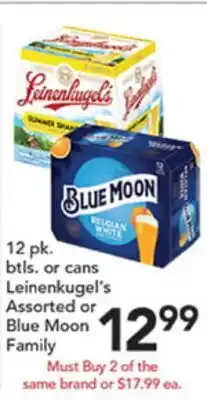 Pete's Fresh Market Leinenkugel's Assorted or Blue Moon Family offer