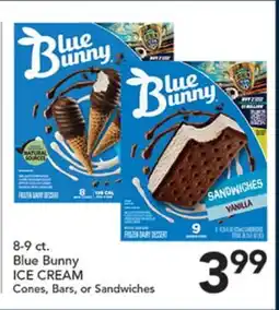 Pete's Fresh Market Blue Bunny ICE CREAM Cones, Bars, or Sandwiches offer