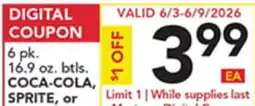 Pete's Fresh Market 6 pk. 16.9 oz. btls. COCA-COLA, SPRITE, or DELTA offer