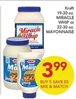 Pete's Fresh Market Kraft MIRACLE WHIP or MAYONNAISE offer
