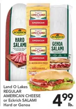 Pete's Fresh Market Land O Lakes REGULAR AMERICAN CHEESE or Eckrich SALAMI Hard or Genoa offer