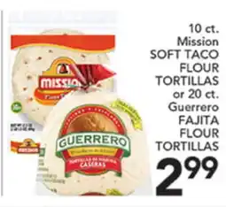 Pete's Fresh Market Mission SOFT TACO FLOUR TORTILLAS or Guerrero FAJITA FLOUR TORTILLAS offer