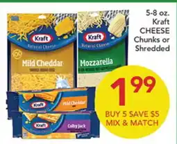 Pete's Fresh Market Kraft CHEESE Chunks or Shredded offer