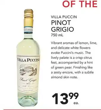 Pete's Fresh Market VILLA PUCCIN PINOT GRIGIO offer