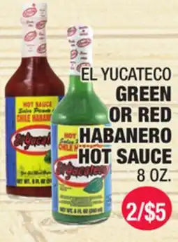 Carnicerias Jimenez EL YUCATECO GREEN OR RED HABANERO HOT SAUCE offer