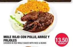 Carnicerias Jimenez MOLE ROJO CON POLLO, ARROZ Y FRIJONES offer