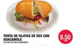 Carnicerias Jimenez TORTA DE FAJITAS DE RES CON GUACAMOLE offer