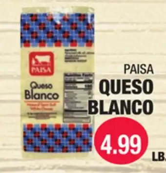 Carnicerias Jimenez PAISA QUESO BLANCO offer